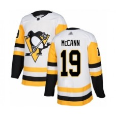 Men Pittsburgh Penguins #19 Jared McCann Authentic White Away Hockey Stitched Jersey