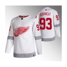 Men Detroit Red Wings #93 Alex DeBrincat White 2020-21 Reverse Retro Stitched Jersey