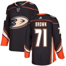 Men Adidas Anaheim Ducks #71 J.T. Brown Premier Black Home NHL Jersey