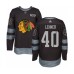 Men Chicago Blackhawks #40 Robin Lehner Authentic Black 1917-2017 100th Anniversary Hockey Stitched Jersey