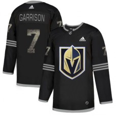 Men Adidas Vegas Golden Knights #7 Jason Garrison Black Authentic Classic Stitched NHL Jersey