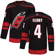 Men Adidas Carolina Hurricanes #4 Haydn Fleury Authentic Black Alternate NHL Jersey