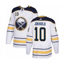 Men Buffalo Sabres #10 Henri Jokiharju Authentic White Away Hockey Stitched Jersey