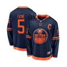 Men Edmonton Oilers #5 Mark Fayne Authentic Navy Blue Alternate Fanatics Branded Breakaway Hockey Stitched Jersey