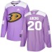 Men Adidas Anaheim Ducks #20 Pontus Aberg Purple Authentic Fights Cancer Stitched NHL Jersey