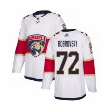 Men Florida Panthers #72 Sergei Bobrovsky Authentic White Away Hockey Stitched Jersey