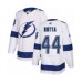 Men Tampa Bay Lightning #44 Jan Rutta Authentic White Away Hockey Stitched Jersey