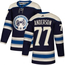 Men Adidas Columbus Blue Jackets #77 Josh Anderson Premier Navy Blue Alternate NHL Jersey