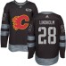 Men Adidas Calgary Flames #28 Elias Lindholm Black 1917-2017 100th Anniversary Stitched NHL Jersey