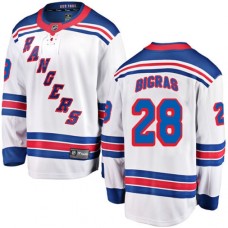 Men New York Rangers #28 Chris Bigras Fanatics Branded White Away Breakaway NHL Jersey