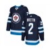 Men Winnipeg Jets #2 Anthony Bitetto Authentic Navy Blue Home Hockey Stitched Jersey