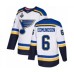 Men St. Louis Blues #6 Joel Edmundson Authentic White Away 2019 Stanley Cup Final Bound Hockey Jersey