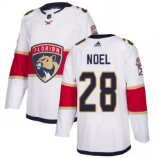 Men Adidas Florida Panthers #28 Serron Noel Authentic White Away NHL Jersey