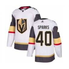 Men Vegas Golden Knights #40 Garret Sparks Authentic White Away Hockey Stitched Jersey