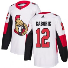 Men Adidas Ottawa Senators #12 Marian Gaborik Authentic White Away NHL Jersey