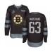 Men Boston Bruins #63 Brad Marchand Authentic Black 1917-2017 100th Anniversary 2019 Stanley Cup Final Bound Hockey Jersey