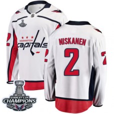 Men Washington Capitals #2 Matt Niskanen Fanatics Branded White Away Breakaway 2018 Stanley Cup Final Champions NHL Jersey