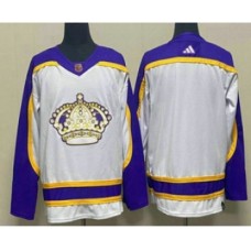 Men Los Angeles Kings Blank White 2022 Reverse Retro Stitched Jersey