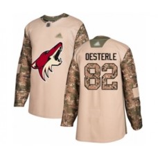 Men Arizona Coyotes #82 Jordan Oesterle Authentic Camo Veterans Day Practice Hockey Stitched Jersey