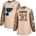 Men Adidas St. Louis Blues #31 Chad Johnson Authentic Camo Veterans Day Practice NHL Jersey