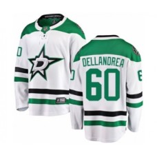 Men Dallas Stars #60 Ty Dellandrea Authentic White Away Fanatics Branded Breakaway NHL Jersey