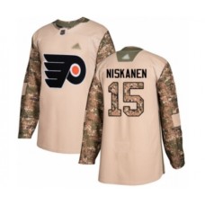 Men Philadelphia Flyers #15 Matt Niskanen Authentic Camo Veterans Day Practice Hockey Stitched Jersey