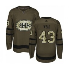 Men Montreal Canadiens #43 Jordan Weal Authentic Green Salute to Service Hockey Stitched Jersey