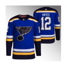 Men St. Louis Blues #12 Kevin Hayes Blue Stitched Jersey