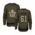 Men Toronto Maple Leafs #61 Nic Petan Authentic Green Salute to Service Hockey Stitched Jersey