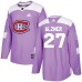 Men Adidas Montreal Canadiens #27 Karl Alzner Authentic Purple Fights Cancer Practice NHL Jersey