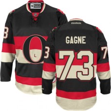 Men Reebok Ottawa Senators #73 Gabriel Gagne Authentic Black Third NHL Jersey