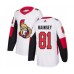 Men Ottawa Senators #81 Ron Hainsey Authentic White Away Hockey Stitched Jersey