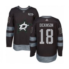 Men Dallas Stars #18 Jason Dickinson Authentic Black 1917-2017 100th Anniversary Hockey Stitched Jersey