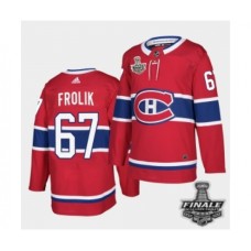 Men Adidas Canadiens #67 Michael Frolik Red Road Authentic 2021 Stanley Cup Stitched Jersey