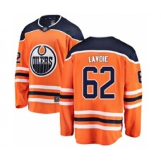 Men Edmonton Oilers #62 Raphael Lavoie Authentic Orange Home Fanatics Branded Breakaway Hockey Stitched Jersey