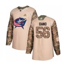 Men Columbus Blue Jackets #56 Marko Dano Authentic Camo Veterans Day Practice Hockey Stitched Jersey