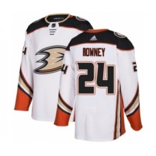 Men Adidas Anaheim Ducks #24 Carter Rowney Authentic White Away NHL Jersey