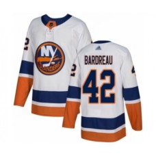 Men New York Islanders #42 Cole Bardreau Authentic White Away Hockey Stitched Jersey