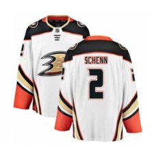 Men Anaheim Ducks #2 Luke Schenn Authentic White Away Fanatics Branded Breakaway NHL Jersey