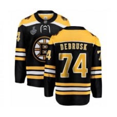 Men Boston Bruins #74 Jake DeBrusk Authentic Black Home Fanatics Branded Breakaway 2019 Stanley Cup Final Bound Hockey Jersey