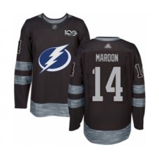 Men Tampa Bay Lightning #14 Patrick Maroon Authentic Black 1917-2017 100th Anniversary Hockey Stitched Jersey