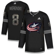 Men Adidas Columbus Blue Jackets #8 Zach Werenski Black Authentic Classic Stitched NHL Jersey