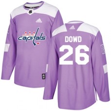 Men Adidas Washington Capitals #26 Nic Dowd Authentic Purple Fights Cancer Practice NHL Jersey