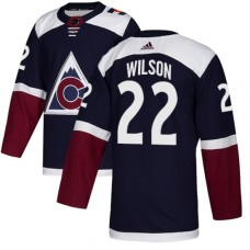 Men Adidas Colorado Avalanche #22 Colin Wilson Authentic Navy Blue Alternate NHL Jersey