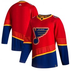 Men St. Louis Blues adidas Blank Red 2020-21 Reverse Retro Authentic Stitched Jersey