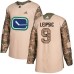 Men Adidas Vancouver Canucks #9 Brendan Leipsic Authentic Camo Veterans Day Practice NHL Jersey