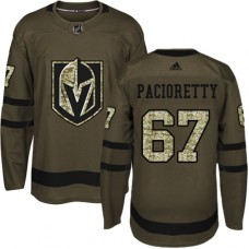 Men Adidas Vegas Golden Knights #67 Max Pacioretty Authentic Green Salute to Service NHL Jersey