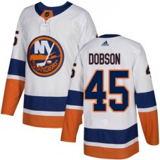 Men Adidas New York Islanders #45 Noah Dobson Authentic White Away NHL Jersey