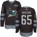 Men Adidas San Jose Sharks #65 Erik Karlsson Authentic Black 1917-2017 100th Anniversary NHL Jersey