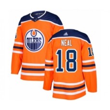 Men Edmonton Oilers #18 James Neal Authentic Orange Home Hockey Stitched Jersey